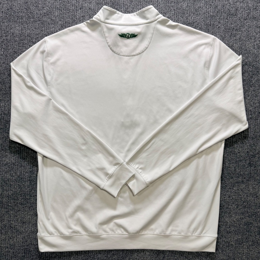 Straight Down‎ Mens XL White Green Quarter Zip Golf Pullover Performance Shirt - Picture 8 of 11
